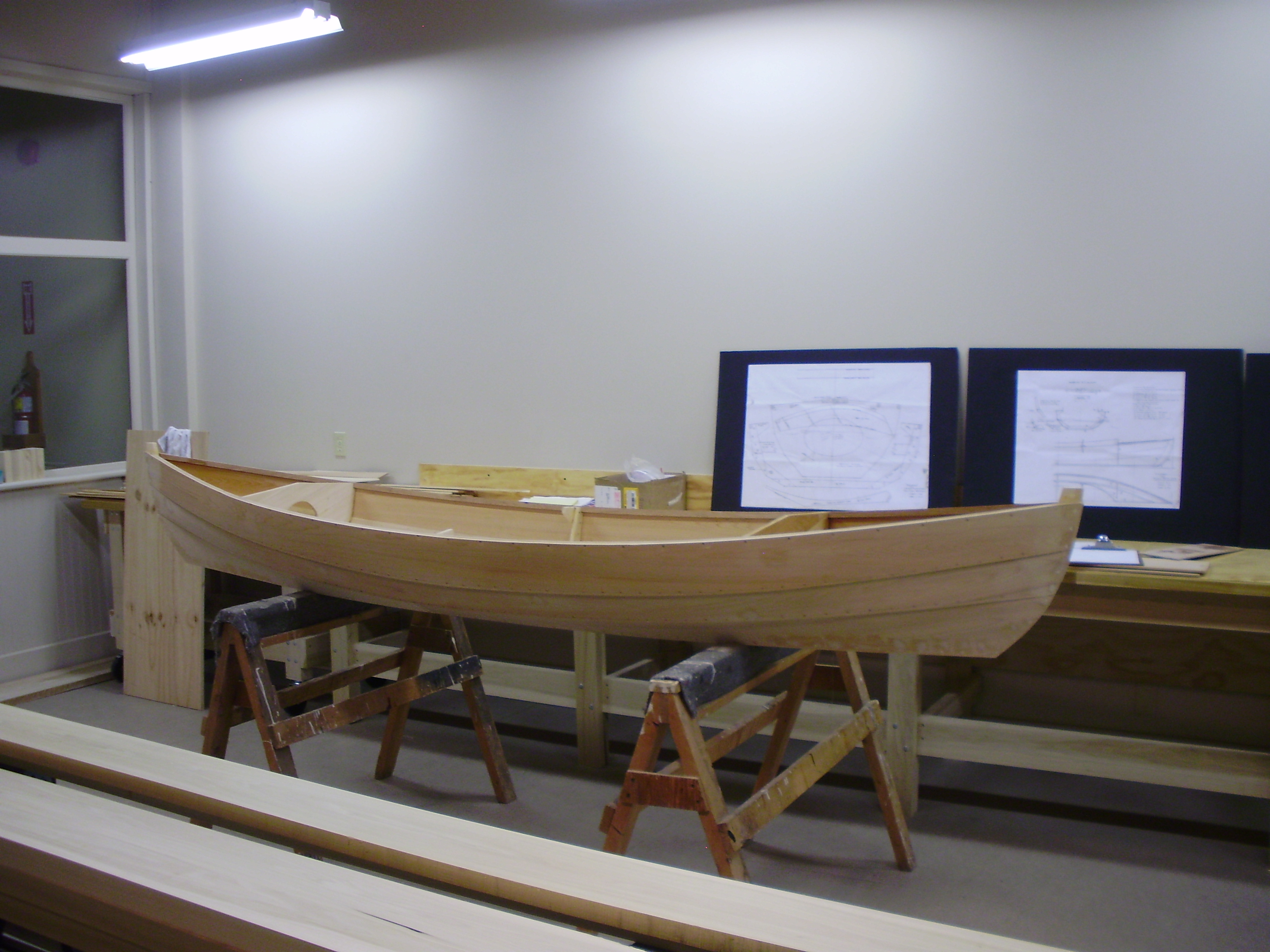 The canoe in the Canadian Canoe Museum’s Living Traditions Workshop 