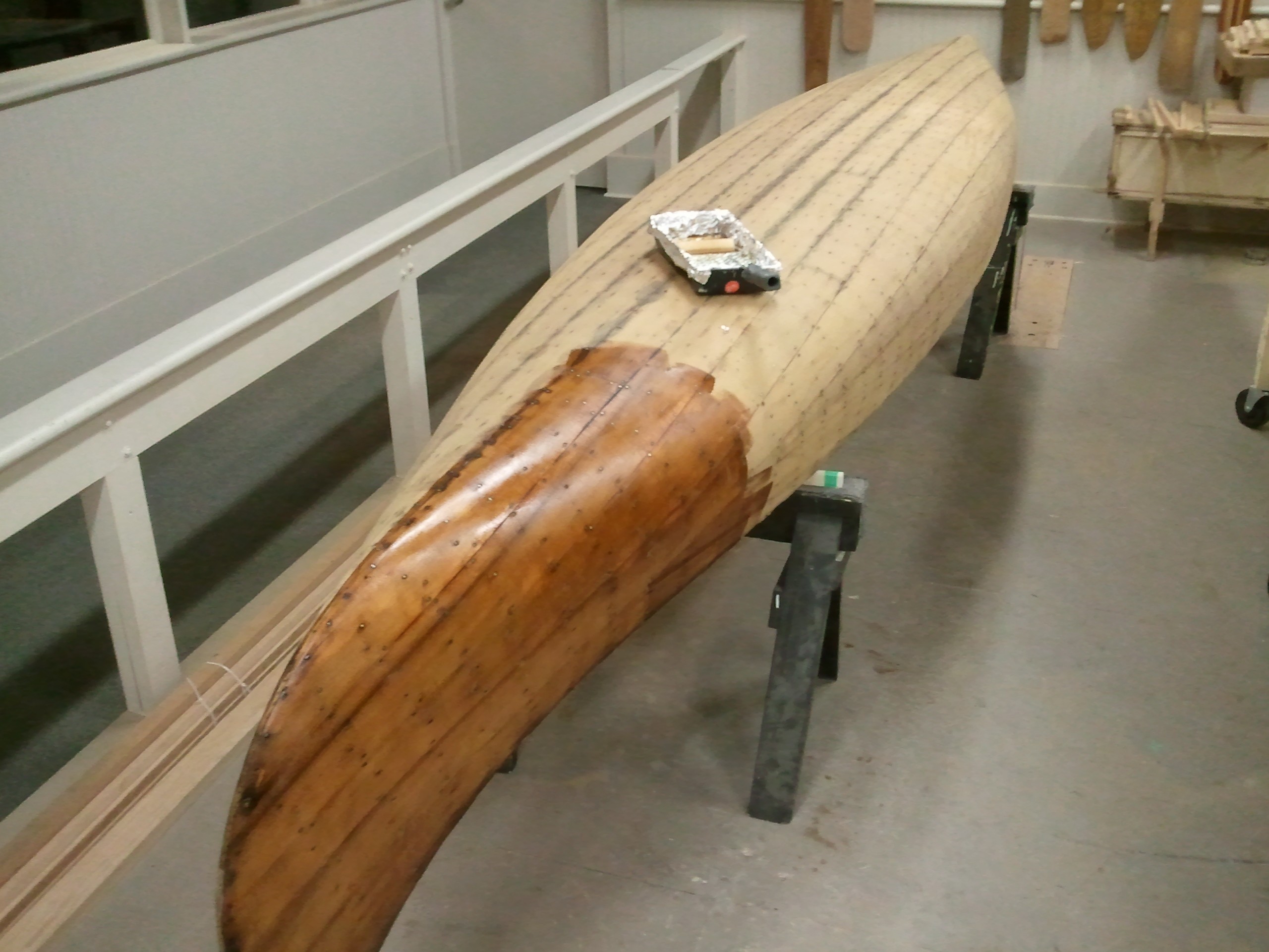 re-canvassing a 1937 old town canoe, part 1 playing with